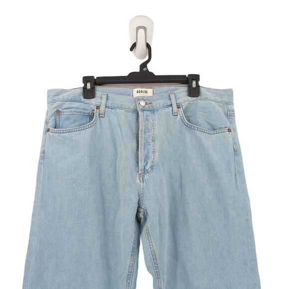 AGOLDE Women 31 Parker Jeans Pivot Blue Mid Rise Straight Leg Relaxed Cropped - Picture 3 of 8